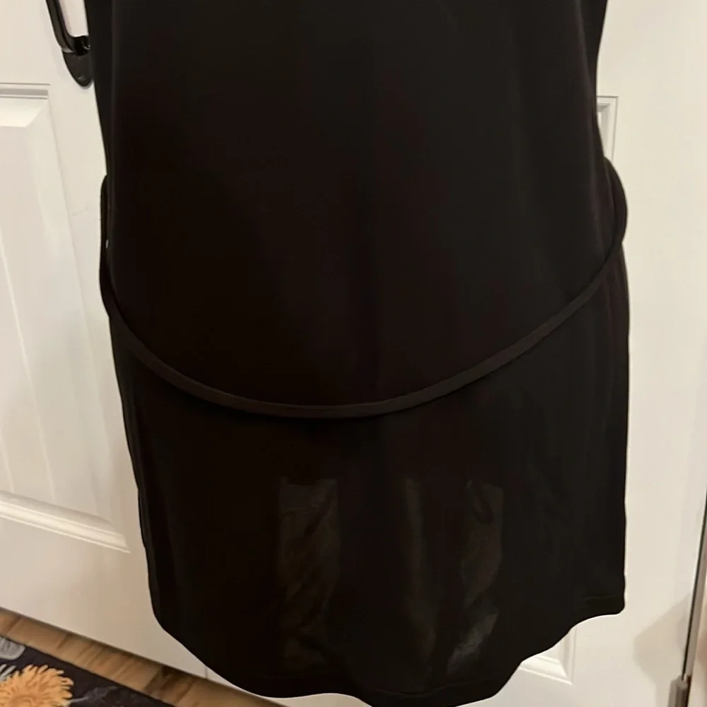 JOSEPHINE CHAUS Women’s Black Large Plunge Neck Sleeveless Mini Dress.